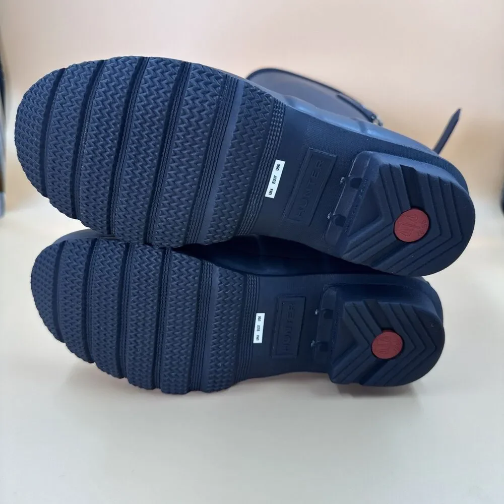 New Hunter Women's Navy Blue Original Short Back Adjustable Rain Boots Size 6